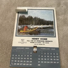 Vintage 1965 Sinclair Dino Gasoline Sportsman Calendar Henry Kome FREE SHIPPING!