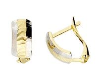 Edle 585 Gold Creolen, 585 Gelb-WeißGold, Goldohrringe, 14 Karat, Bicolor !!!