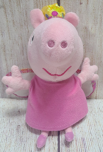 Ty Plush Princess Peppa Pig Stuffed Animal Toy Pink Yellow 8" 2017