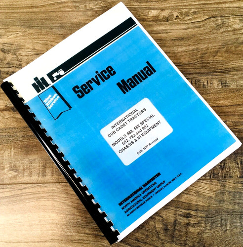 International Cub Cadet 582 Special 682 782 982 Tractor Service Repair Manual Ih