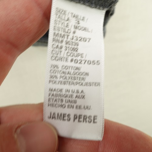 James Perse Polo Shirt Mens Large size 3 Gray Point Collar Soft Made In USA - Picture 4 of 9