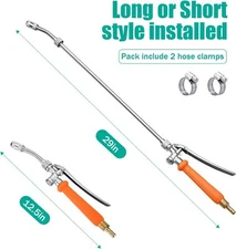 29'' Sprayer Wand Replacement, 3/8" Brass Barb Universal Stainless Sprayer Wand