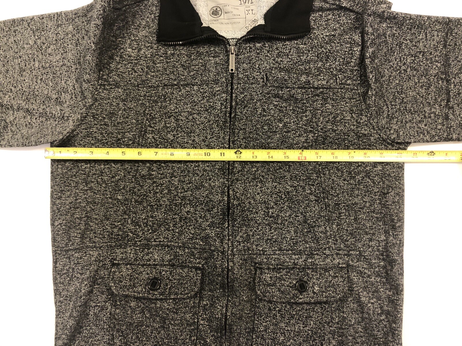 MACHINE 1971 FullZip Men’s Jacket, Size XL, Charcoal Gray, with