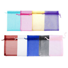 100/200PC Sheer Organza Wedding Party Favor Gift Candy Bags Jewelry Pouches 4x6"