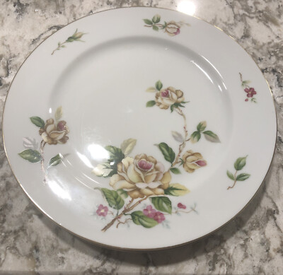 Lynmore Fine China Golden Rose 10 1/4 inch Dinner Plate