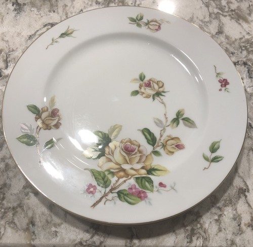 Lynmore Fine China Golden Rose 10 1/4 inch Dinner Plate