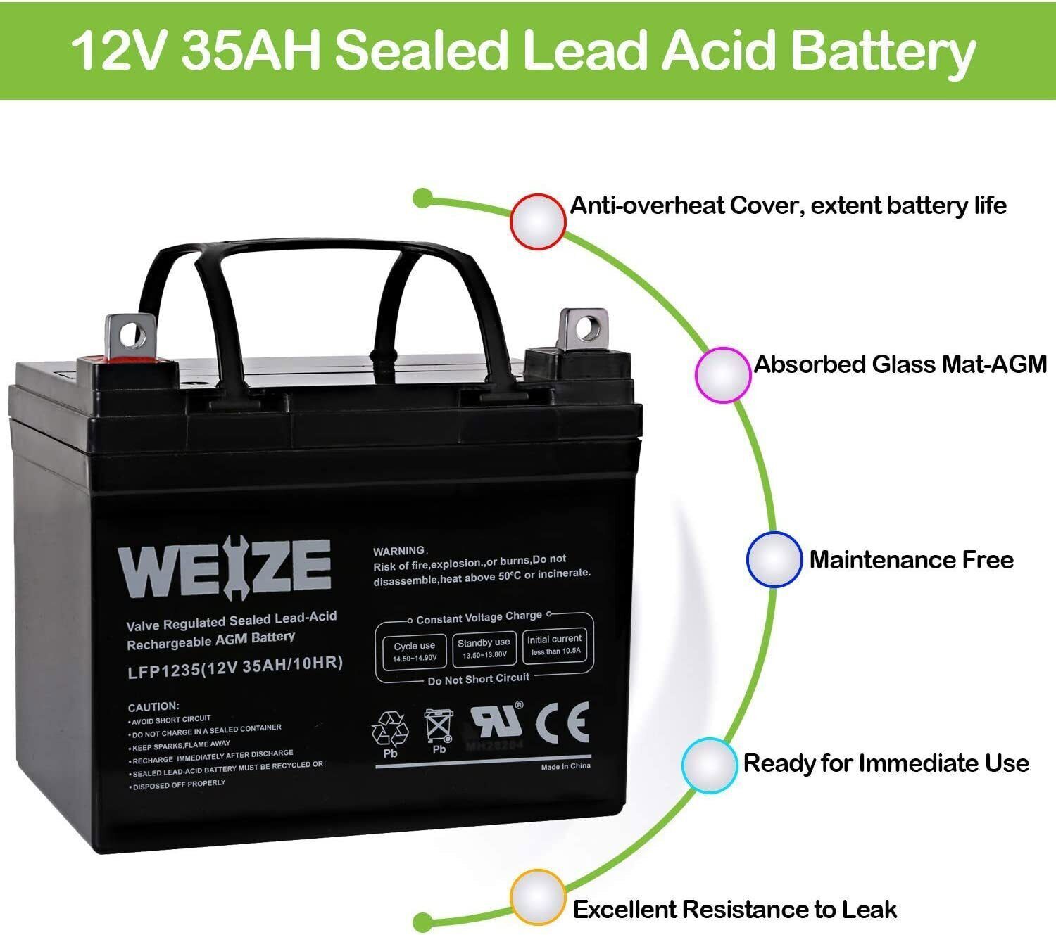 12V 35AH Deep Cycle Battery for Scooter Pride Mobility Jazzy Select , Set of 2 eBay