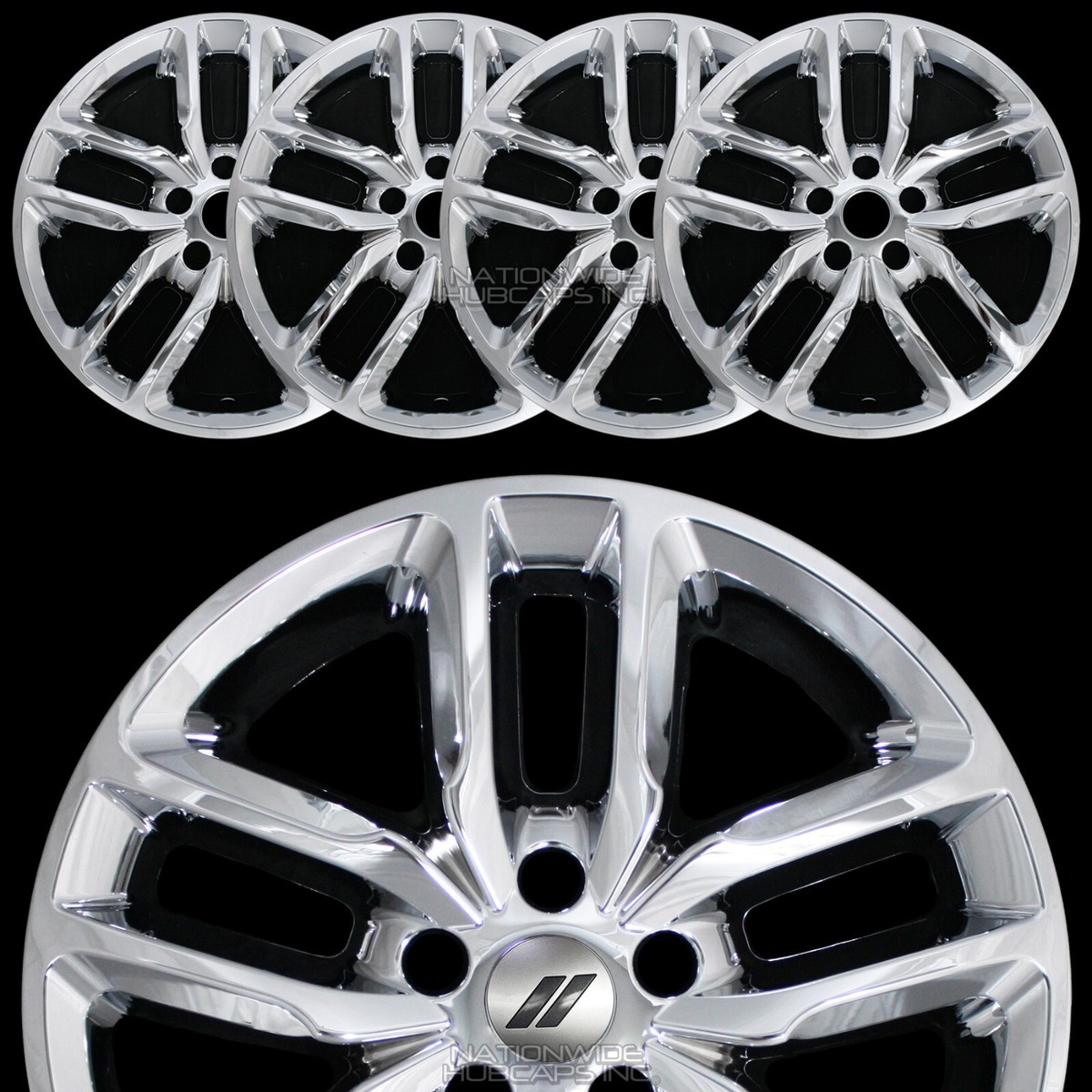 4 fits Dodge Durango GT R/T 2021-2024 Chrome 20&quot; Wheel Skins Hub 