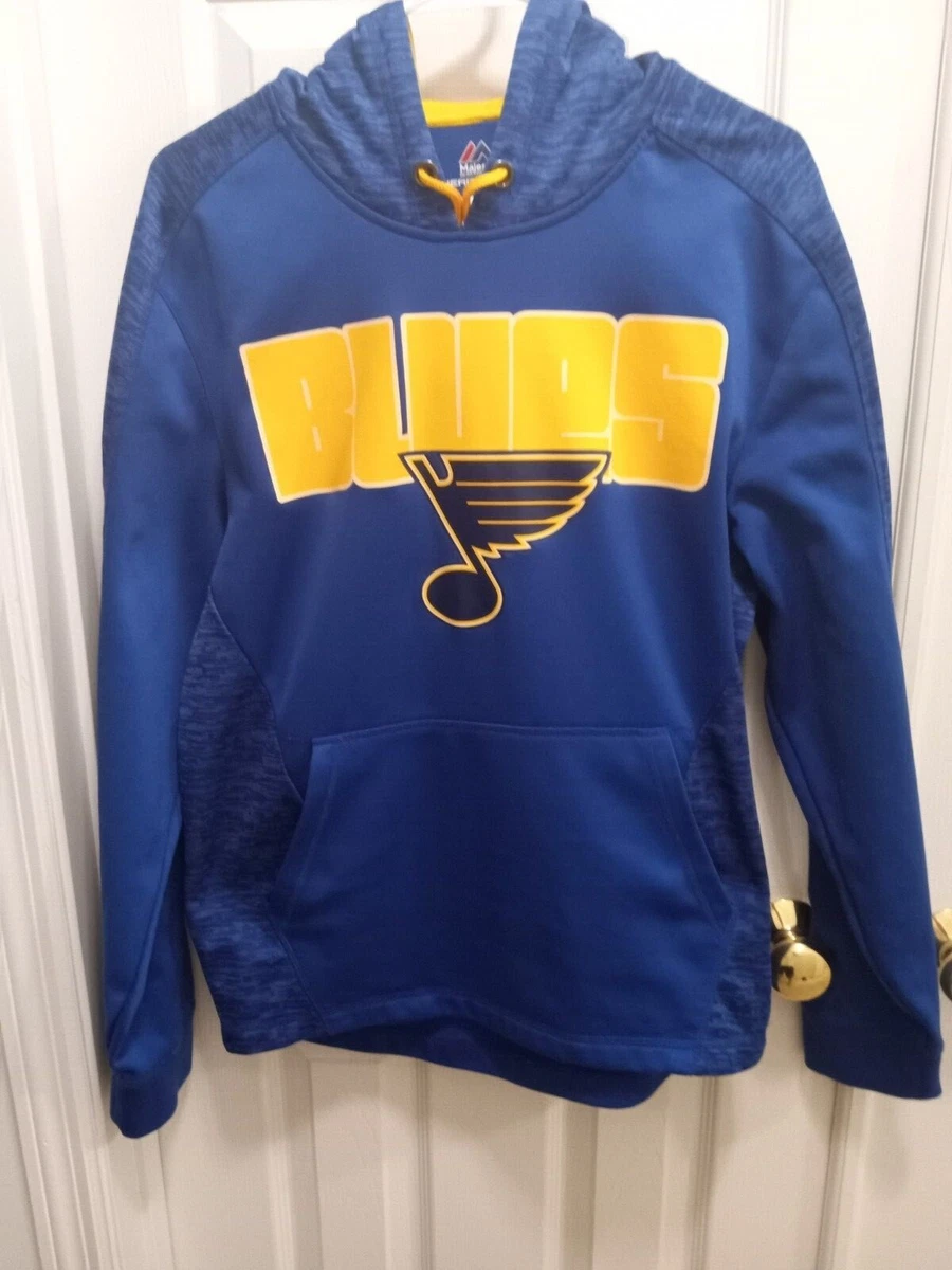 mens st louis blues hoodie/pull over/majestic/medium (pre-owned