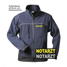 NOTARZT Softshell Jacke navy Brust- + Rückenaufdruck