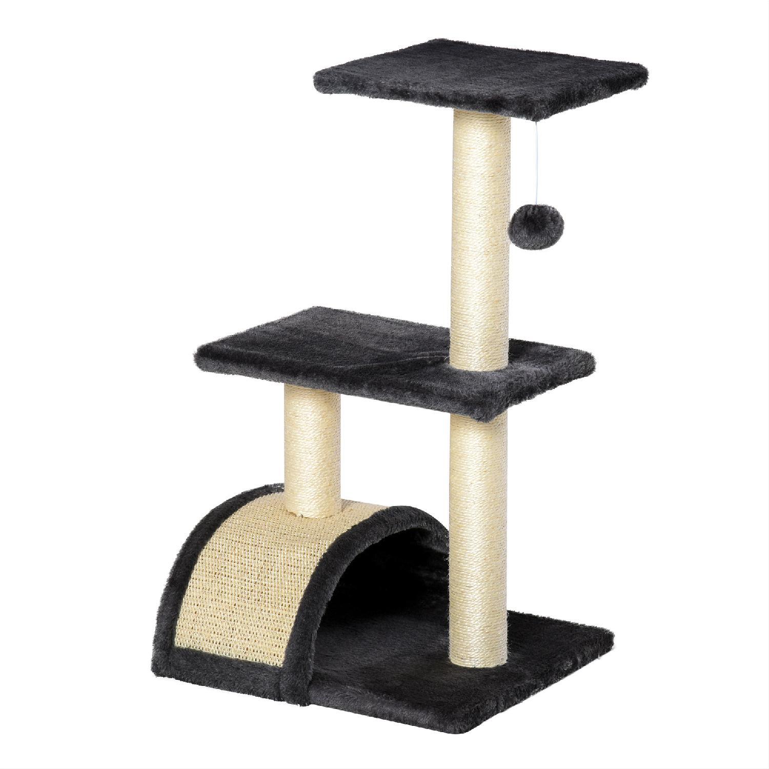 Albero Tiragraffi AllMyPets 40x35x72 cm | Accessorio Gatti 3 Livelli