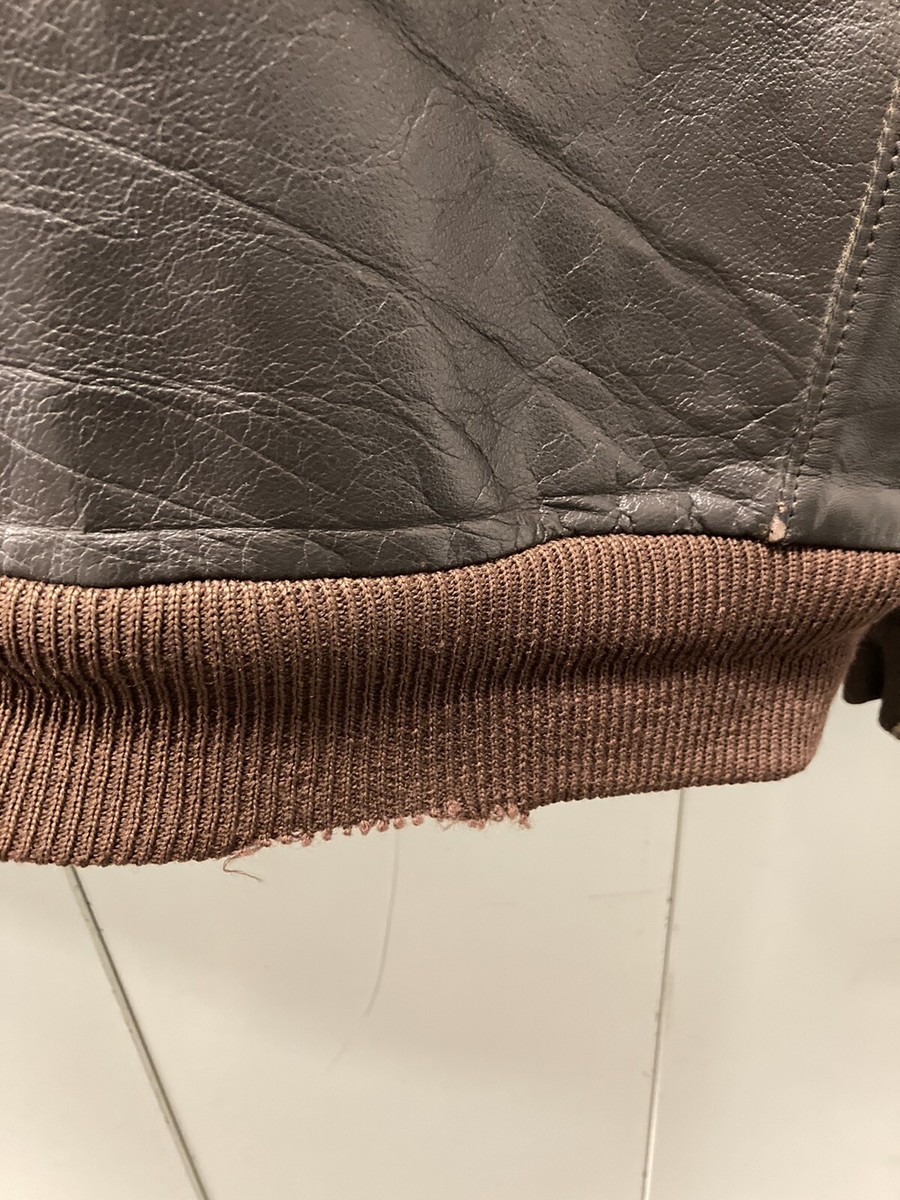 LL BEAN Vintage Sherpa Wool Lined Leather Bomber Jacket A2 LL BEAN Vintage Sherpa Wool Lined Leather Bomber Jacket A2