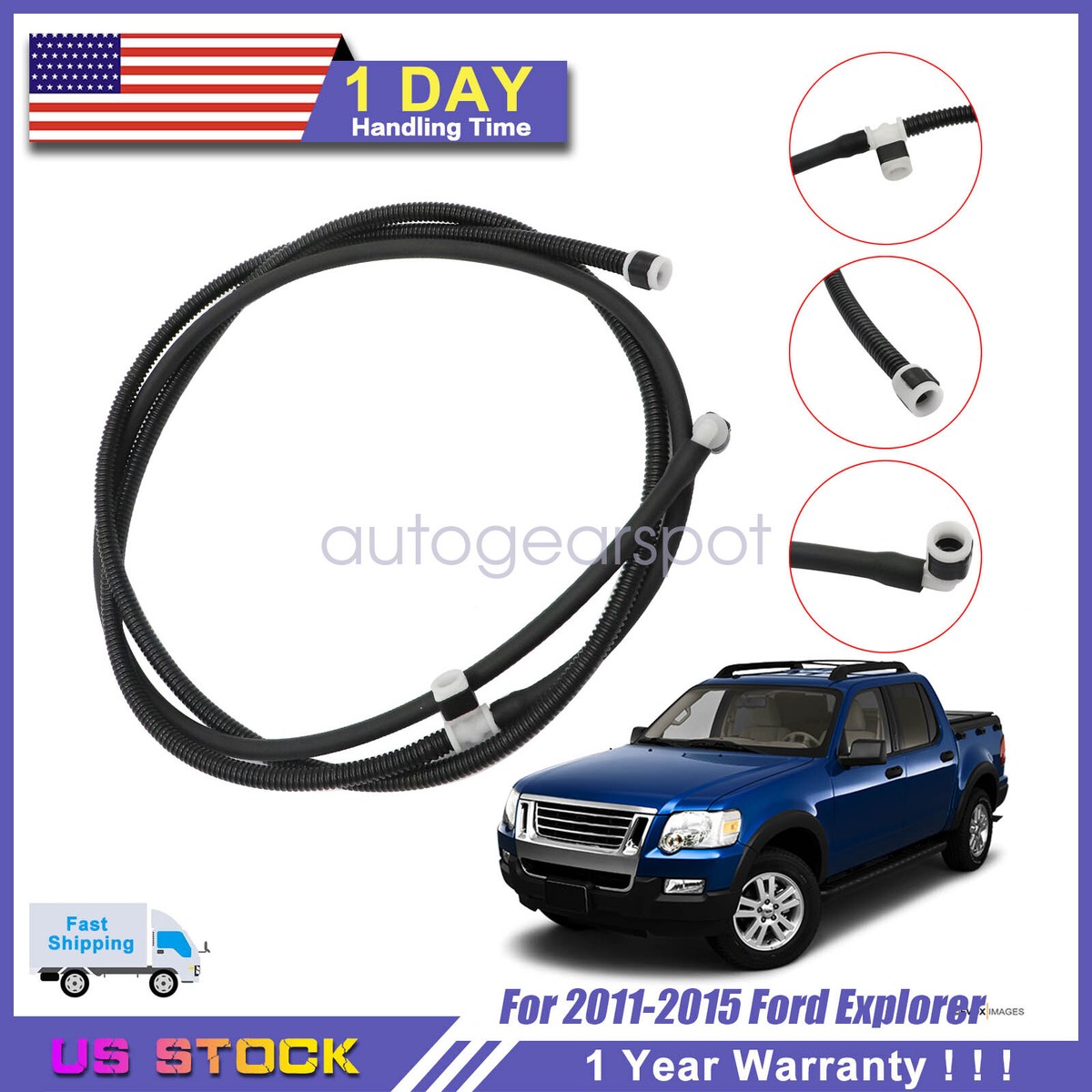Wiper Washer Windshield Upper Hose FIT 2011-2015 Ford Explorer
