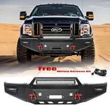 YEEGO Fits 2008-2010 Ford F250/F350 Front Bumper With Winch Plate & LED Lights