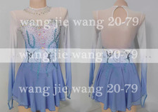 Ice Figure Skating Dress Figure Skating Dress For Competition blue dyeing
