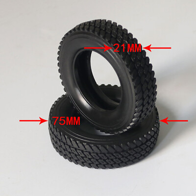 1 Pair 75mm Gummireifen Modell Auto Reifen für 1/14 TAMIYA RC Traktor Truck