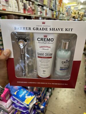 Cremo Barber Grade Shave Kit Gift Bundle Razor Cream After Shave
