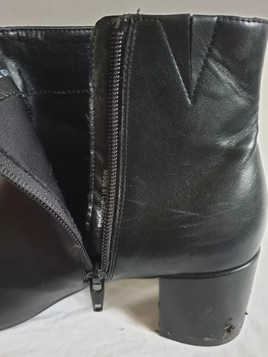 M&S Botines de Cuero Negro Cremallera Tacones Bloque Reino Unido Talla 5 Marks And Spencer - Imagen 13 de 16