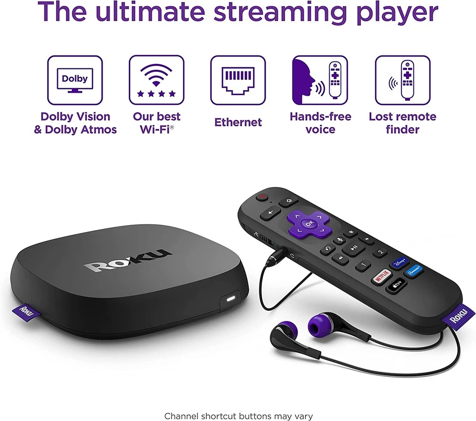 Roku Ultra 2022 4K/HDR/Dolby Vision Streaming Device and Roku Voice Remote Pro - Image 3 of 4