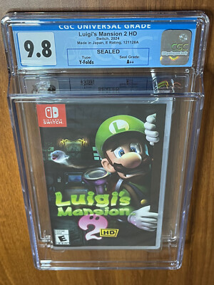 2024 Switch Luigi LUIGI'S MANSION 2 HD 1st Print CGC Graded 9.8 Y-Fold Seal A++