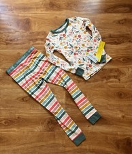Cat  Jack Girls Ladybug Floral Striped Long Sleeve Cotton Pajama Set Size 6