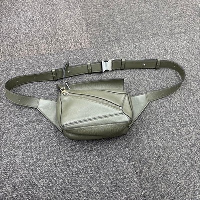 [Good Condition LOEWE Puzzle Bum Bag Mini Shoulder Bag Khaki