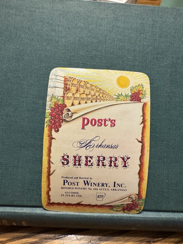 Posts Arkansas Sherry Wine Bottle Label Unused Old Vintage Alcohol