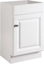 597112 Wyndham 18 Inch Unassembled 1-Door Bathroom Vanity without Top, White