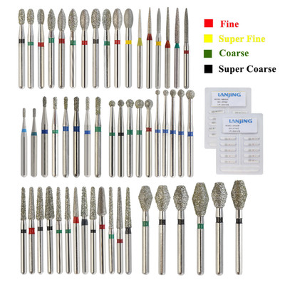 Dental Diamond Burs FG Football Round End Taper Flame Coarse Fine FG High Speed