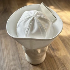 US issue Navy Dixie Cup (Enlist/Stamp) Sailor Hat #2s, White size Medium (7 1/4)
