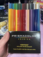 Never Used Prismacolor Premier Verithin Colored Pencils 36 Set Hard Thin Lead
