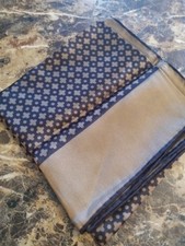 Vintage Scarf Silk Brown Tan Golden