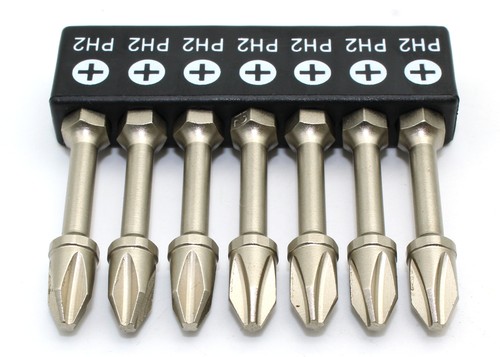 TMAX 7-tlg. 2" (50mm) PH2 Schraubendreher Bit Set S2 Stahl hohes Drehmoment mit 1/4" Schaft - Bild 2 von 3