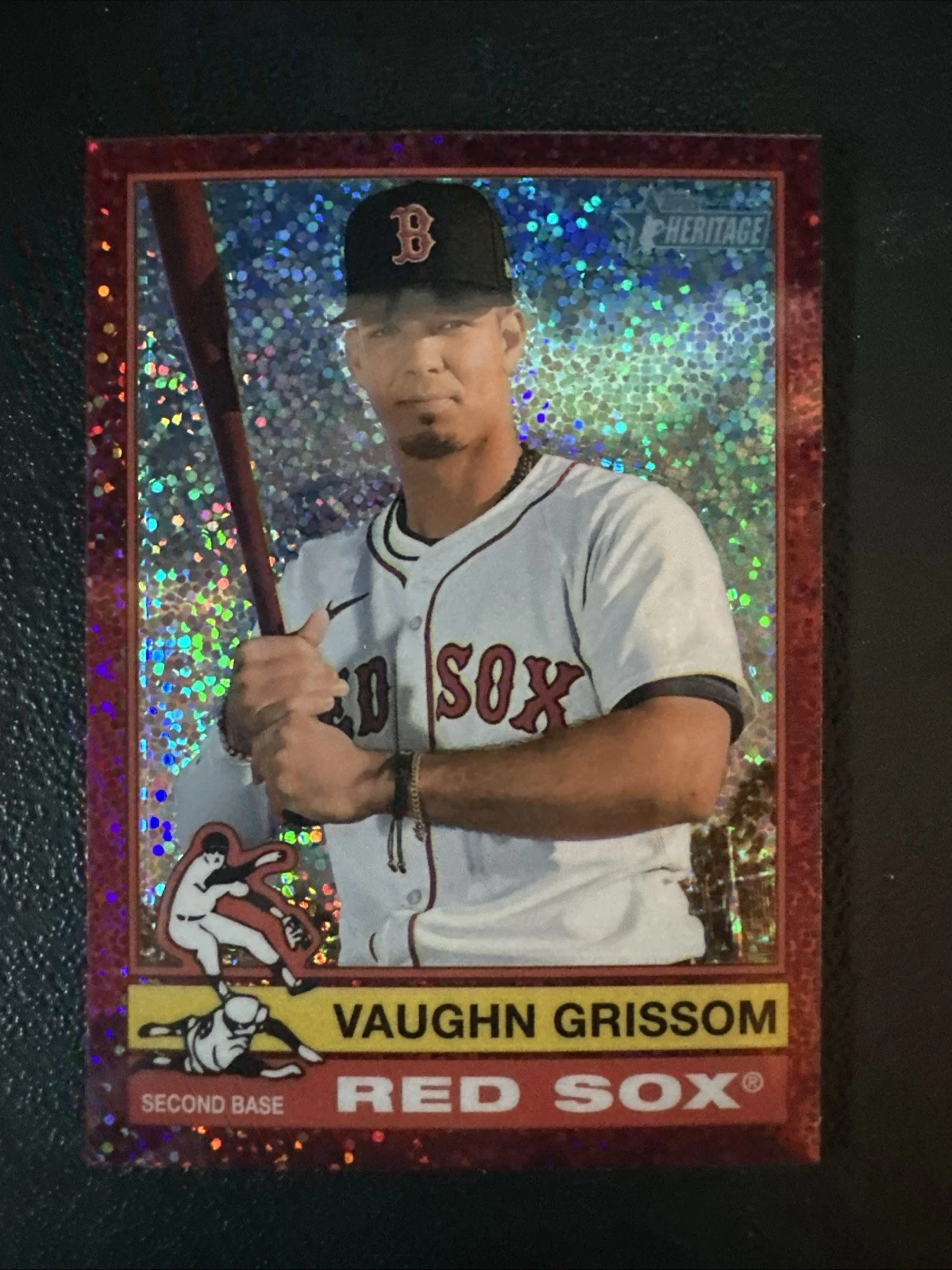 2025 Topps Heritage - Vaughn Grissom #331 Chrome Burgundy Sparkle Refractor