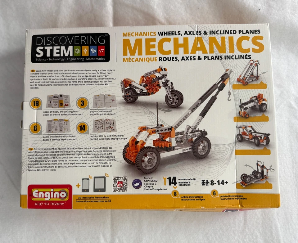 Engino Discovering STEM Mechanics Wheels Axles Inclined Planes 14 Models NEW - Image 2 of 4