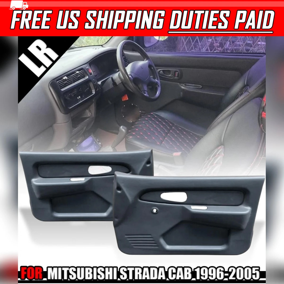Interior Door Panel Manual Window RH LH Fit Mitsubishi L200 1996