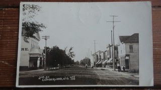 Antique RPPC CUMBERLAND WISCONSIN 2nd Street #5 1908 Street Scene