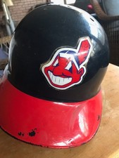 1990s Cleveland Indians DAVID JUSTICE  Blue Batting Helmet  Chief Wahoo!