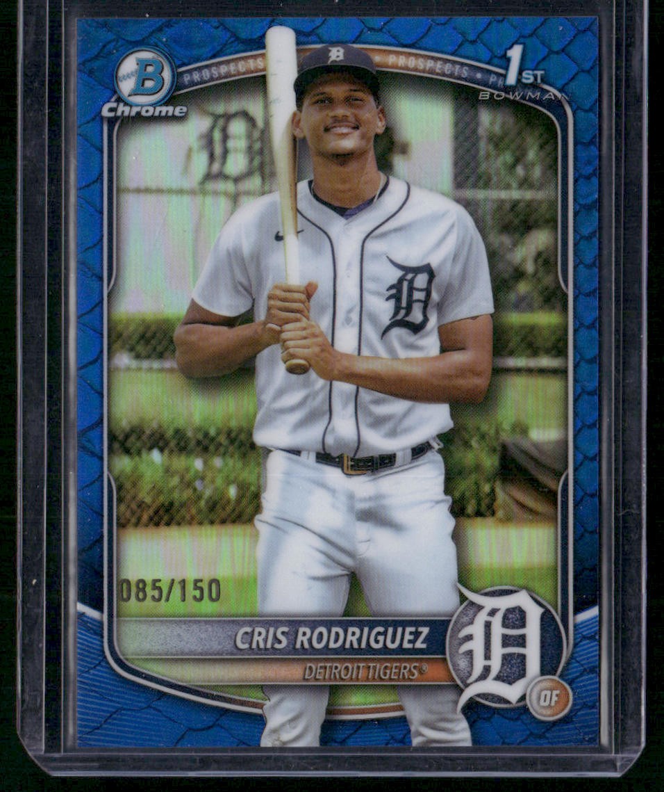 2025 Bowman Chrome #BCP-250 Cris Rodriguez Prospects Reptilian Blue #/150
