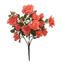 27in Hybrid Tea Rose Buds Salmon pink Artificial Flower Bush Coral, 1 