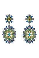 Latelita Babylon Bunte BlüTen OhrhäNger Goldfarben Zirkonia 925 Sterling Silber