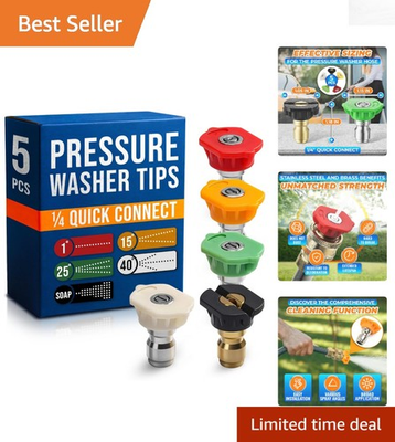 #ad #ad Efficient 5 Nozzle Pressure Washer Set: Stainless Steel amp; Anti Deformation $12.99