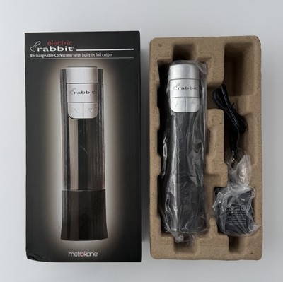 Electric Rabbit Wine Opener Metrokane Rechargeable Corkscrew Foil Cutter Set