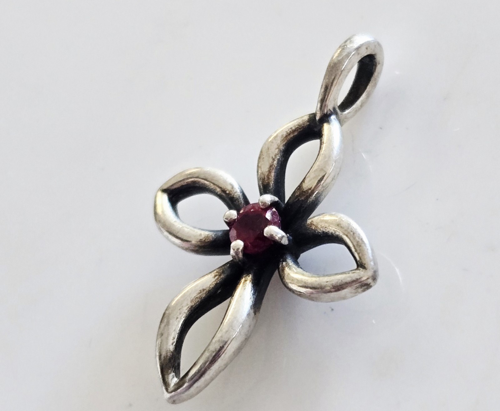 James Avery Remembrance Lab Created Ruby Cross Pe… - image 2