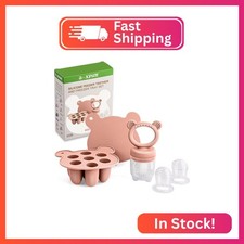 JEXFUN Baby Breastmilk Popsicle Molds  Baby Fruit Food Feeder Pacifier Combo, B