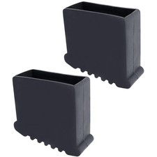1.2x2.9" Black Rubber Ladder Feet Pads, 2 Pack