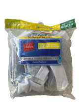 NEW 12 PAIRS of Hanes Boys Extra Durable No Show Athletic Socks - White Medium 