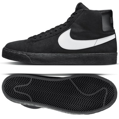Nike SB Zoom Blazer Mid Black/Black/Black/White 864349-007 Men's Skate Shoes
