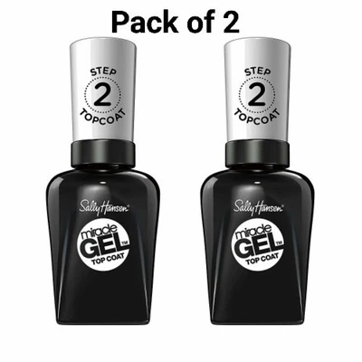 Sally Hansen Miracle Gel Top Coat Step 2 (Pack of 2) 14.7ml Multibuy Saving