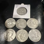 Lot of 7- Franklin Half Dollar - 90% Silver $3.50 FV 1948D,(2)49,49S,51D,54D,63D